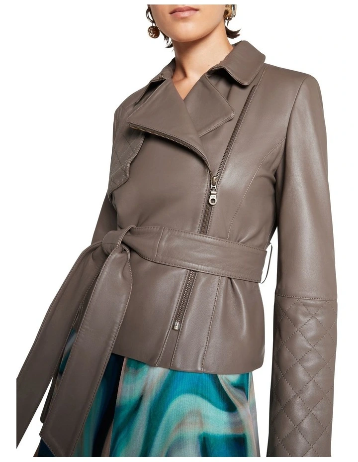 Voyager Wrap Style Leather Jacket Smog 5 Voyager Wrap Style Leather Jacket Smog - Image 5