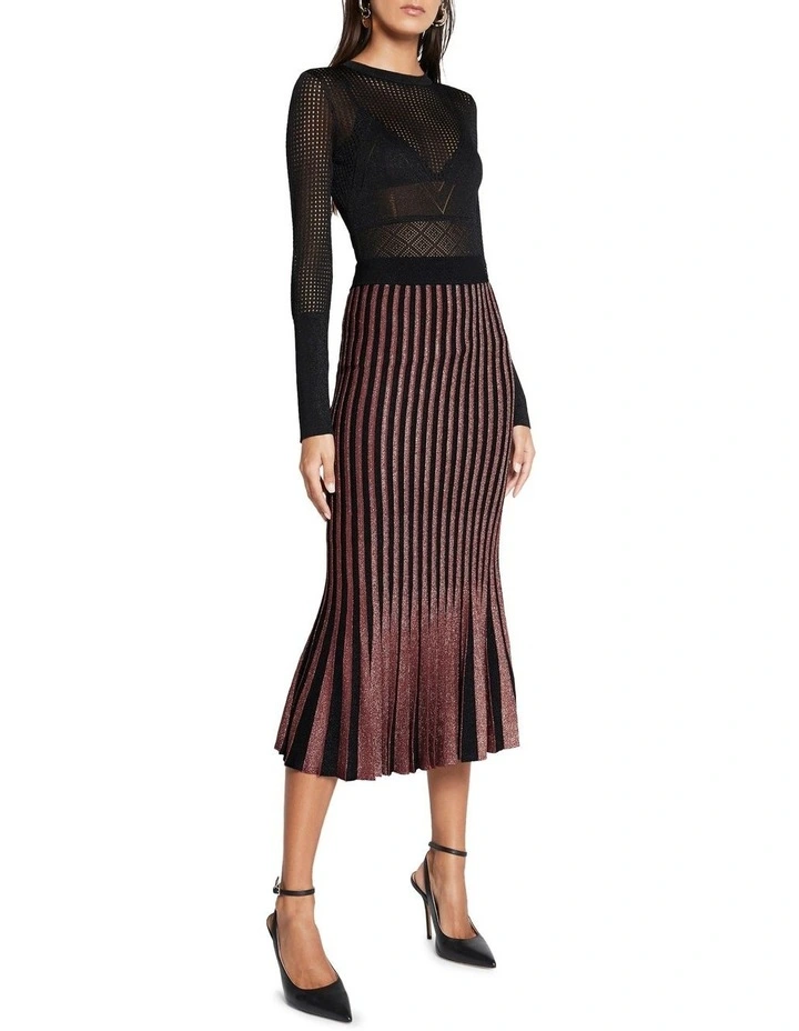 Cosmic Tempo Fit And Flare Skirt Black/Gold 3 Cosmic Tempo Fit And Flare Skirt Black/Gold - Image 3