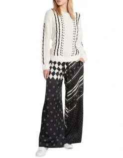 Bad Habits Relaxed Fit Jumper Black/Ivory