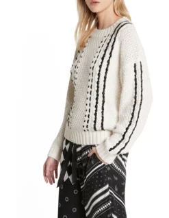 Bad Habits Relaxed Fit Jumper Black/Ivory -Myer Clothing Shop 898998130 3 720x928