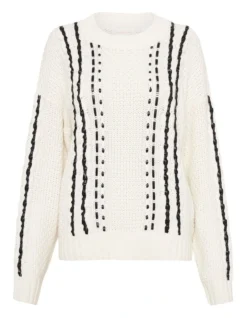 Bad Habits Relaxed Fit Jumper Black/Ivory -Myer Clothing Shop 898998130 6 720x928