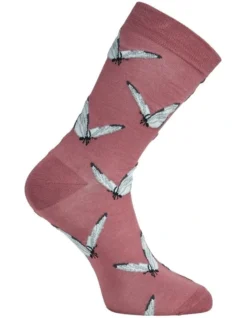 1 Pair Bamboo Butterfly Design Crew Socks In Red Multi 7 1 Pair Bamboo Butterfly Design Crew Socks In Red Multi -Myer Clothing Shop 899281270 4 1 720x928