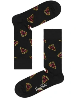 Happy Socks Pizza Slice Socks Black