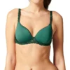 Simone Perele Andora 3D Plunge T-Shirt Contour Bra Dark Green