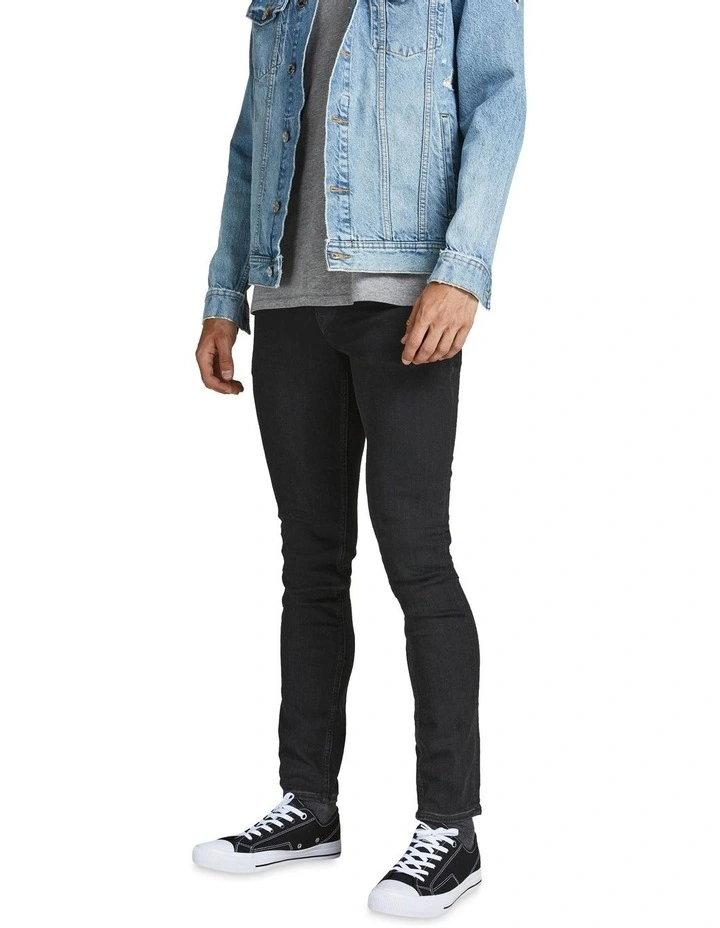 Jack & Jones Liam Original Skinny Jeans Black Denim 1 Jack & Jones Liam Original Skinny Jeans Black Denim
