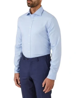 Cambridge Modern Fit Carlton Oxford Weave Long Sleeve Shirt Blue 6 Cambridge Modern Fit Carlton Oxford Weave Long Sleeve Shirt Blue -Myer Clothing Shop 900657910 900635050 3 720x928