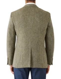 Cambridge Modern Fit Harris Tweed Signature Sports Jacket Khaki -Myer Clothing Shop 900846010 3 720x928
