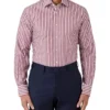 Tailored Fit Striped Giorgio Shirt Claret