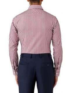 Tailored Fit Striped Giorgio Shirt Claret 6 Tailored Fit Striped Giorgio Shirt Claret -Myer Clothing Shop 901257580 901244620 3 720x928