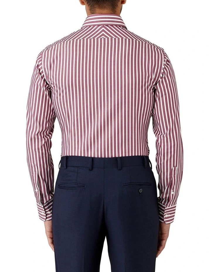 Tailored Fit Striped Giorgio Shirt Claret 3 Tailored Fit Striped Giorgio Shirt Claret - Image 3