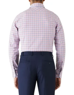 Tailored Fit Marcell Check Long Sleeve Shirt Pink -Myer Clothing Shop 901258210 901253980 3 720x928