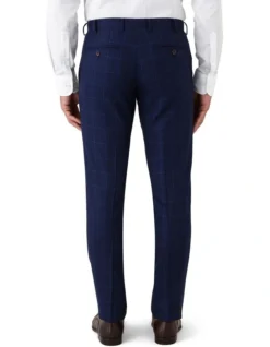 Tailored Fit Fabio Textured Navy Check Wool Suit Trouser Navy -Myer Clothing Shop 901288000 3 720x928