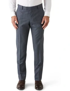 Gibson Slim Fit Caper Houndstooth Wool Suit Trouser Grey