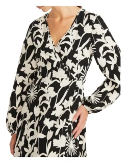 Alita Wrap Midi Dress Black/Cream -Myer Clothing Shop 901997290 4 720x928