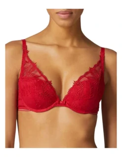 Simone Perele Bloom Triangle Push Up Bra Red