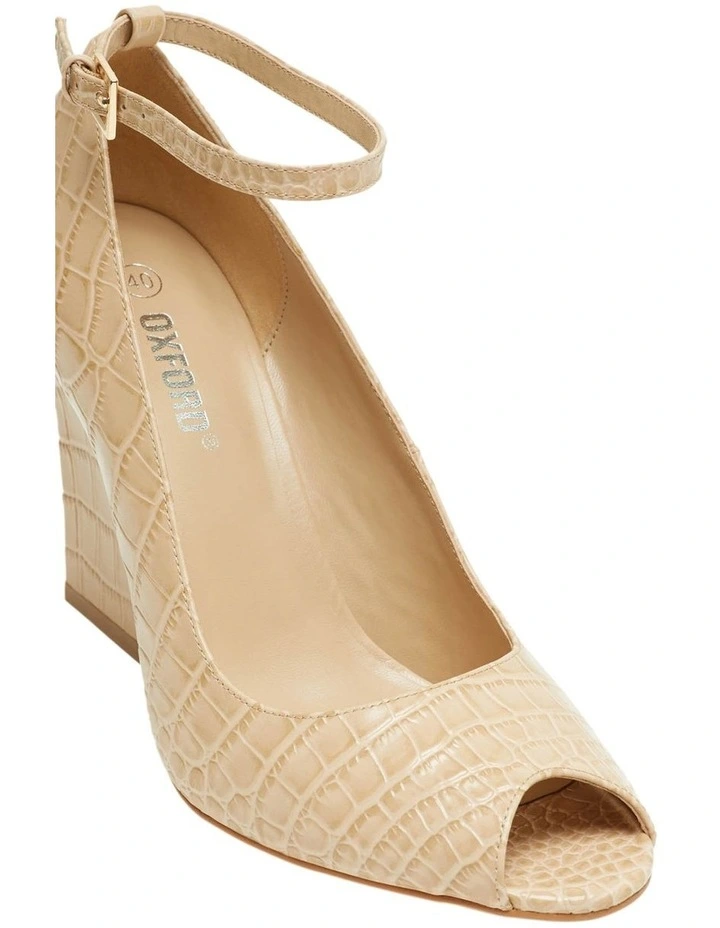 Oxford Viola Nude Wedge Heel Shoes 4 Oxford Viola Nude Wedge Heel Shoes - Image 4