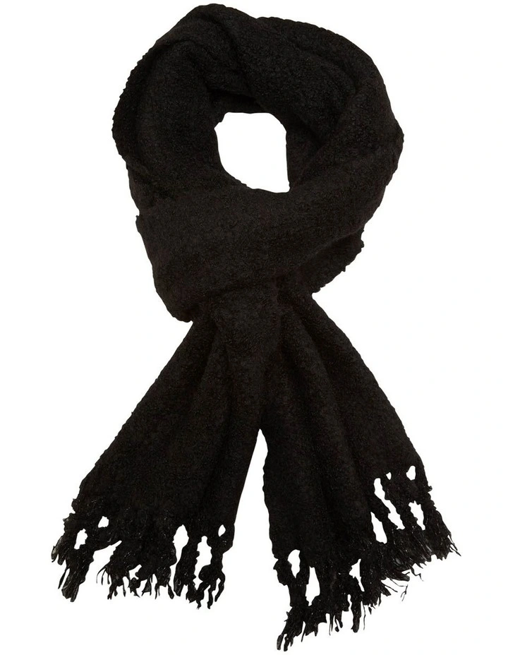 Oxford Bree Boucle Black Knit Scarf 1 Oxford Bree Boucle Black Knit Scarf