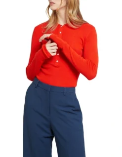 Oxford Wendy Skinny Rib Knit Jumper Tangerine