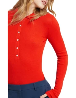 Oxford Wendy Skinny Rib Knit Jumper Tangerine -Myer Clothing Shop 902511370 4 720x928