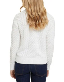 Oxford Sonia Cable Knit Jumper Ivory -Myer Clothing Shop 902513080 3 720x928