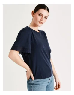 Vero Moda Nanett Short Sleeve Top In Navy Blazer -Myer Clothing Shop 903401560 6 720x928