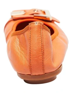 Pentagon Flat Shoes In Orange Leather -Myer Clothing Shop 903612340 5 720x928