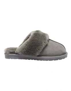 Peggy Grey Suede Slippers