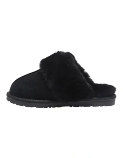 Peggy Black Suede Slippers -Myer Clothing Shop 903720070 3 720x928