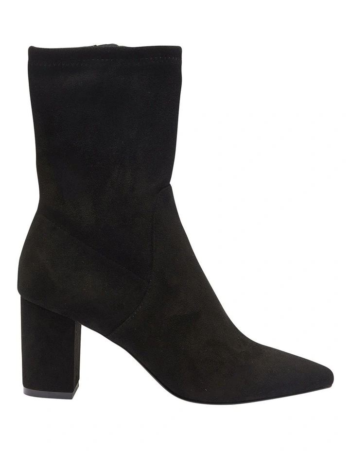 Karly Black Stretch Suede Boots 1 Karly Black Stretch Suede Boots