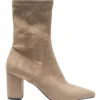 Karly Boots In Taupe Stretch Suede