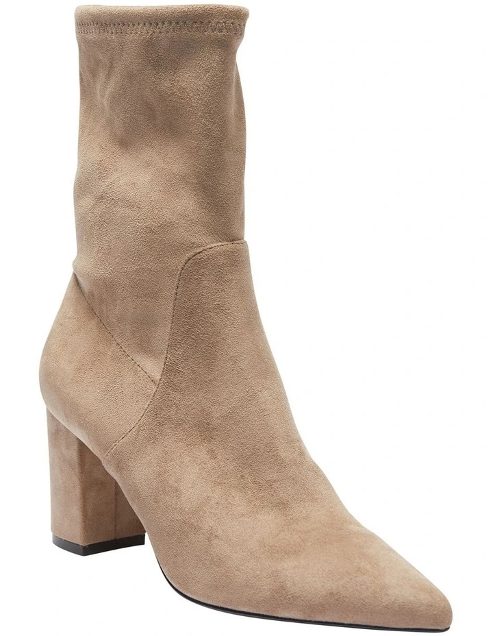 Karly Boots In Taupe Stretch Suede 2 Karly Boots In Taupe Stretch Suede - Image 2