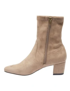 Maddox Taupe Stretch Suede Boots -Myer Clothing Shop 903854440 3 720x928