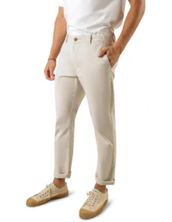 Ellis Slim Fit Chino Pant Ecru -Myer Clothing Shop 904758400 3 720x928