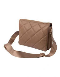 Mocha Two-Faced Jessie Crossbody Bag In Tan