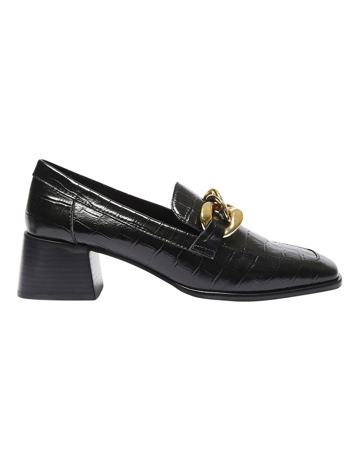 Fancy Black Croc Heeled Shoes 1 Fancy Black Croc Heeled Shoes