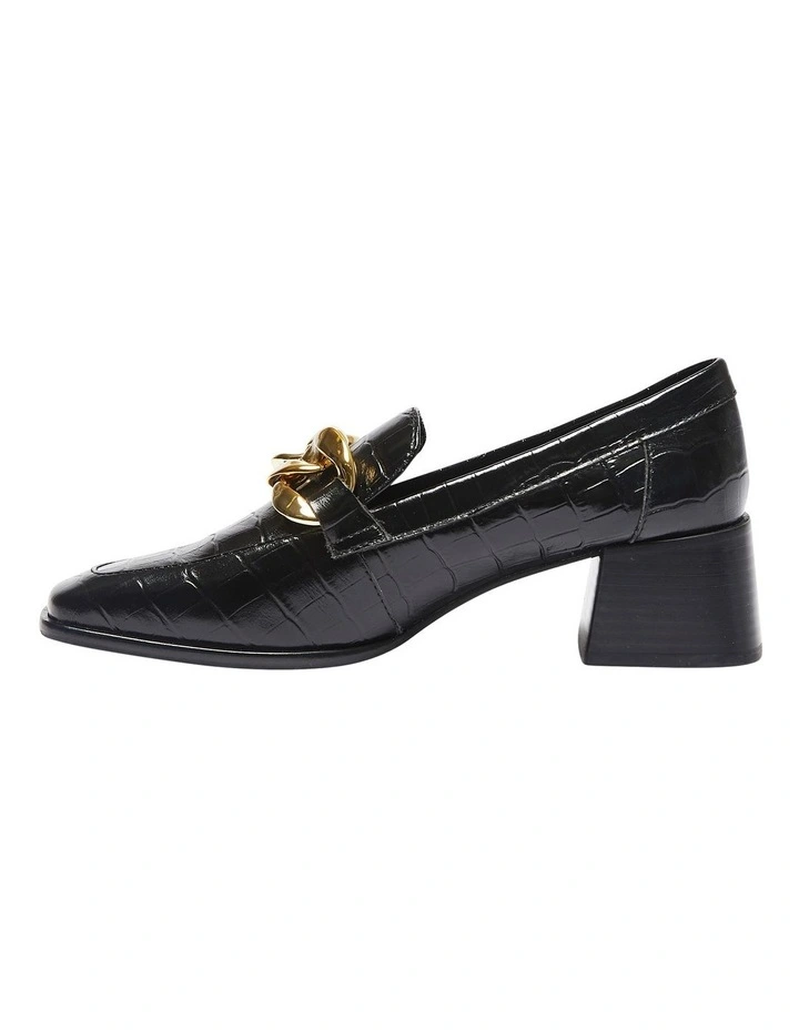 Fancy Black Croc Heeled Shoes 3 Fancy Black Croc Heeled Shoes - Image 3
