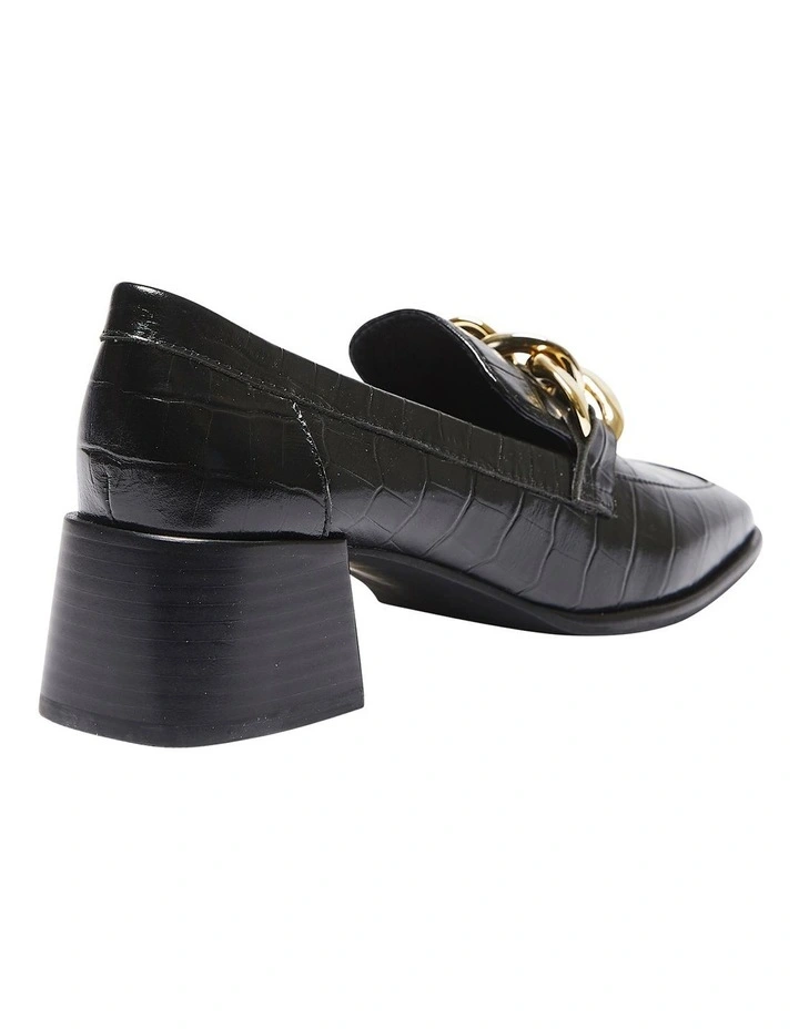 Fancy Black Croc Heeled Shoes 4 Fancy Black Croc Heeled Shoes - Image 4