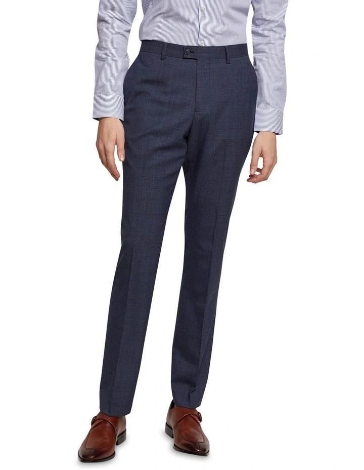Oxford Hopkins Wool Stretch Check Trousers In Navy 1 Oxford Hopkins Wool Stretch Check Trousers In Navy