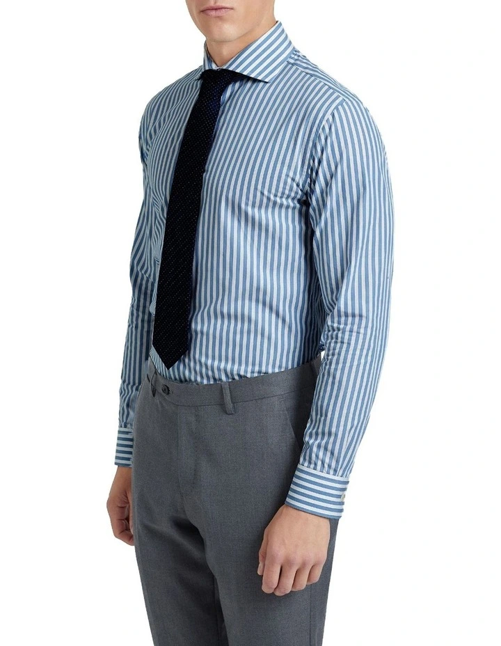Oxford Trafalgar Striped Shirt In Blue 2 Oxford Trafalgar Striped Shirt In Blue - Image 2
