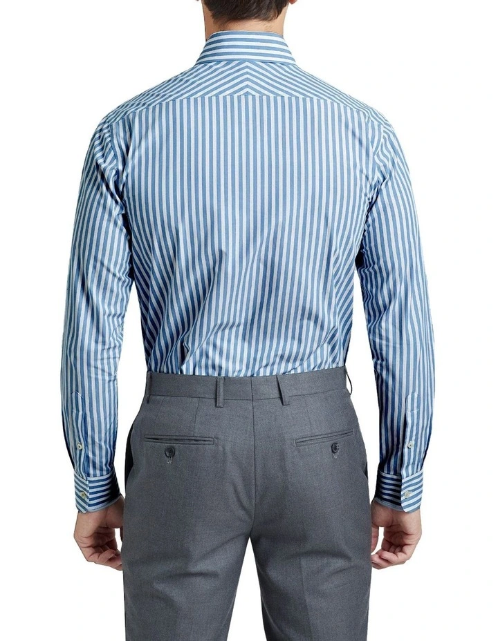 Oxford Trafalgar Striped Shirt In Blue 3 Oxford Trafalgar Striped Shirt In Blue - Image 3