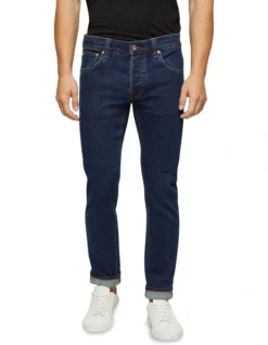 Oxford Marty Stone Enzyme Wash Denim Jeans Blue