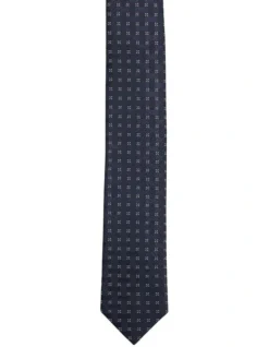 Oxford Tiny Flower Navy/Red Skinny Silk Tie