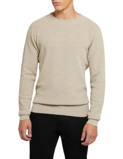 Oxford Sandy Crew Neck Textured Knit Pebble