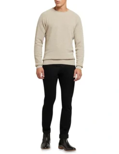 Oxford Sandy Crew Neck Textured Knit Pebble -Myer Clothing Shop 905631310 5 720x928