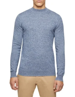 Oxford Bart Funnel Neck Knit Navy