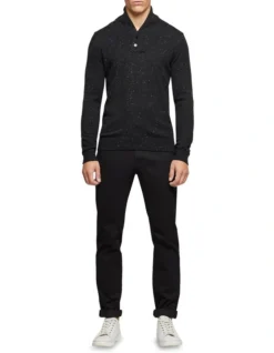 Oxford Digby Donegal Shawl Neck Knit Black -Myer Clothing Shop 905636620 5 720x928