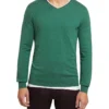 Oxford Perry Tipping V-Neck Cashmere Blend Pullover Green