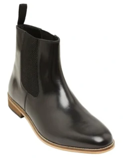 Oxford Boris Black Leather Long Chelsea Boots -Myer Clothing Shop 905639320 4 720x928
