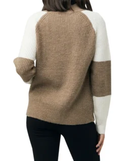 Colour Block Nursing Knit In Olive/Off White -Myer Clothing Shop 905980600 3 720x928