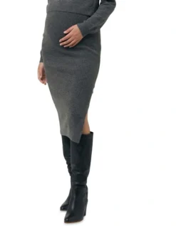 Dani Knit Skirt In Charcoal